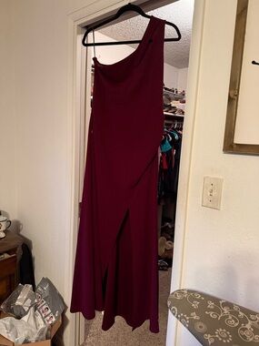 Burgundy Formal Gown - Sleeveless Maxi Dress